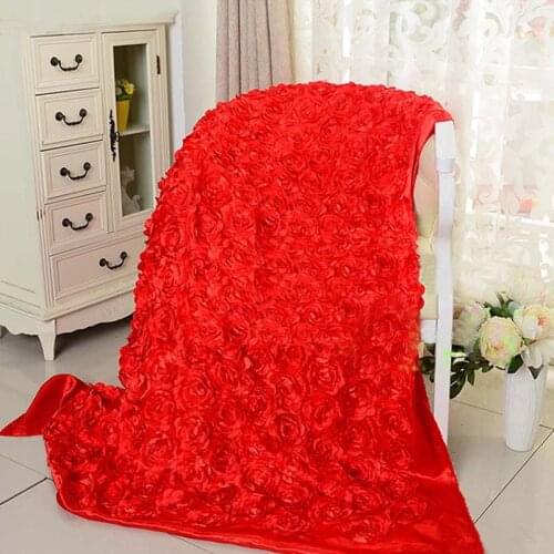 1.4*1M White Rose Lace Fabric Wedding Carpet Runner Rug Table Cloth Stage Red Carpet Background Veils Party Festival Decor