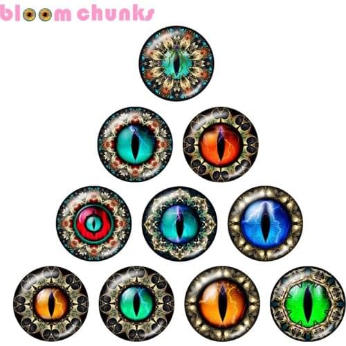Eyes punk 10pcs mixed 12mm/18mm/20mm/25mm Round photo glass cabochon demo flat back Making findings S1502