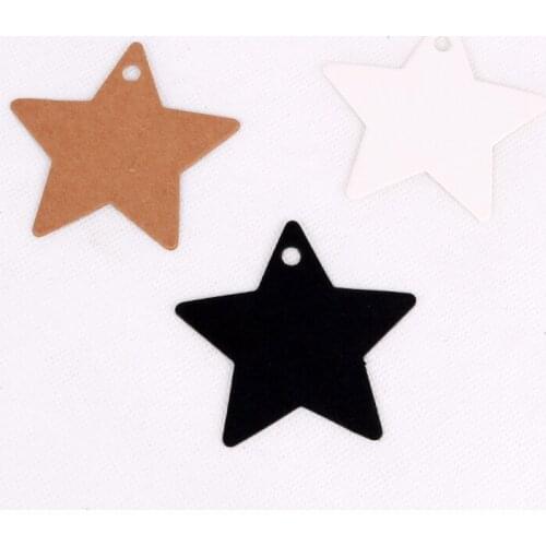 100pcs/lot Star Shaped Paper Jewelry Tags Hanging Accessories Geometric Sticker Labels Cards Customized Wholesale