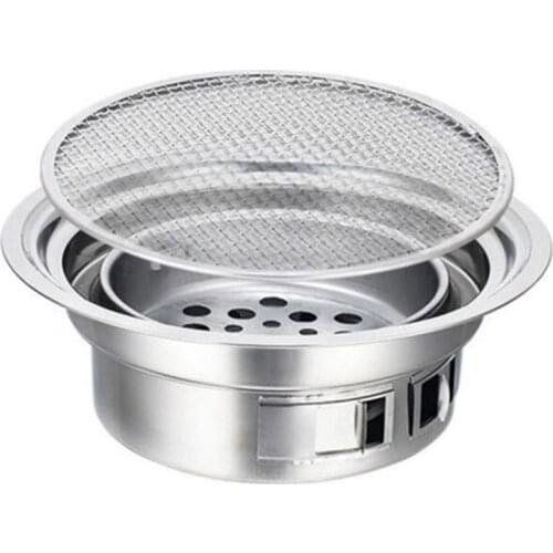 Stainless Steel Charcoal Barbecue Grill Non-Stick Barbecue Grills Portable Bbq Grill Round Carbon Barbecue Stove