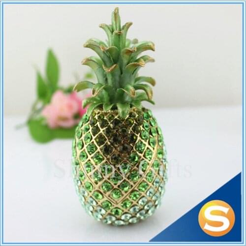 Shinny Gifts Shiny Diamond Pineapple Shape Trinket Box Full Diamond Gift Box