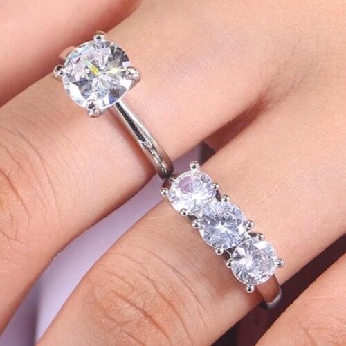 CAOSHI 2PC/Set High Quality Cubic Zirconia Womens Rings for Wedding Anniversary Gift for Wife Elegant Jewelry Factory Wholesale