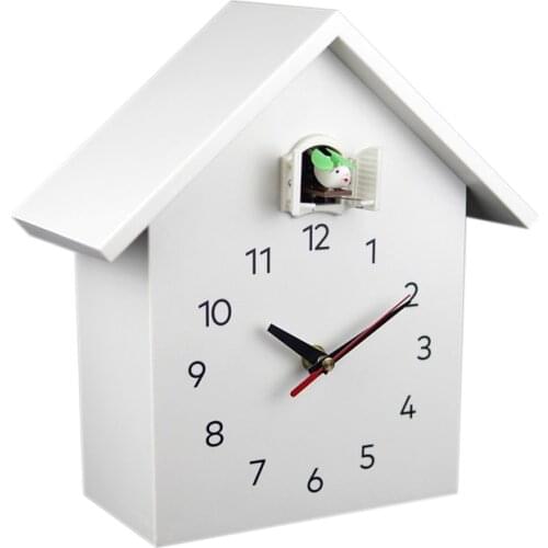 Cuckoo Quartz Wall Clock Modern Bird Hanging Watch Decoration Alarm Clocks Home Living Room White