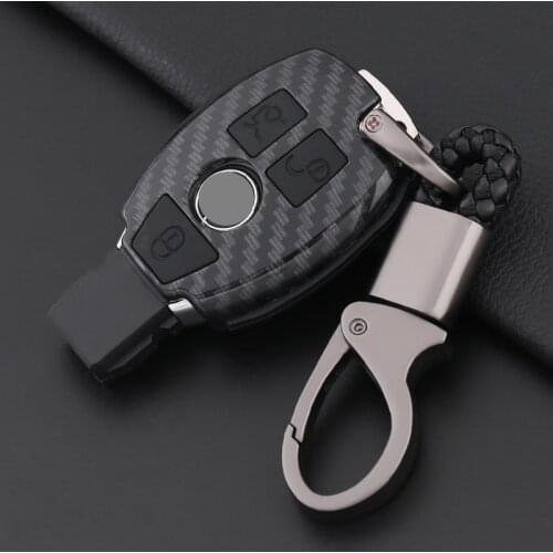Carbon Fiber Silicone Car Key Case Cover For Mercedes Benz E C S Class W203 W204 W212 W213 W176 CLS CLK Auto Protection Shell
