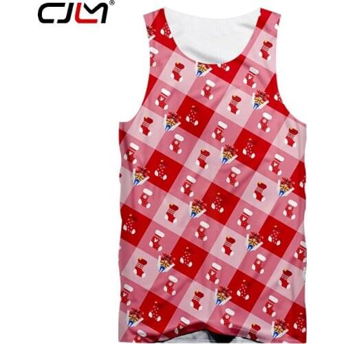 CJLM New Recommend Mens Christmas Tank Top 3D Printed Stockings And Gift Boxes Lovers TankTop Oversizend 5XL