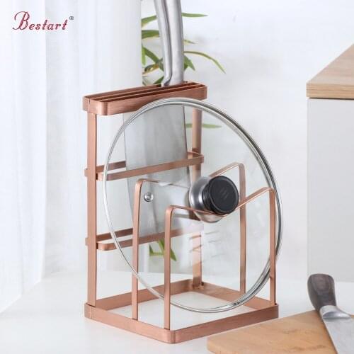 Stainless Steel Knife Holder Pot Cover Storage Shelf Household Knives General Kitchen Tableware Utensils High-quality Storage