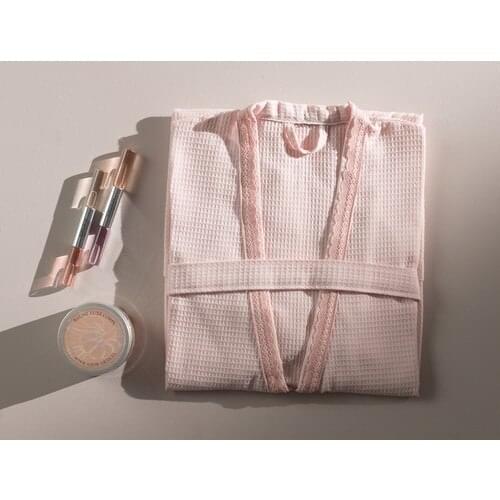 Kimono Ruched Women 'S Pique Robe Madame Coco Jacqueline-Powder Color Light Easy Water Shrinkage Drying Light Sea Beach Bathroom