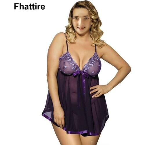 5XL 6XL Ladies Sexy Nightwear Lace Night Dress Pajama Sleepwear Through Underwear V-neck Straps Spaghetti Nightgown Black Large