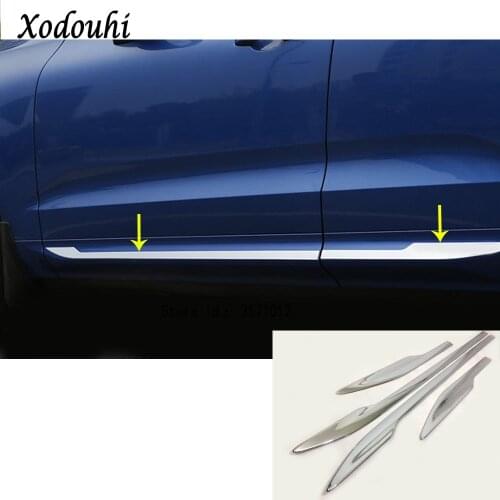 For Volvo XC60 2018 2019 2020 Car Styling Cover Detector ABS Chrome Side Door Body Trim Stick Strip Molding Frame Part Moulding