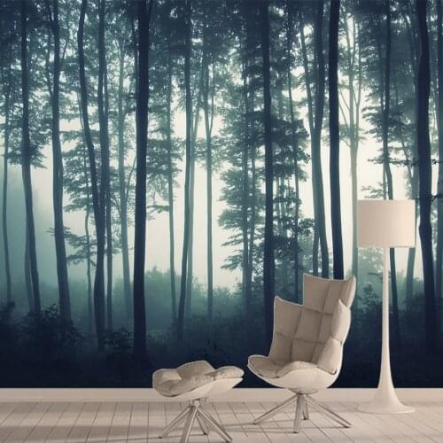 Foggy Forest Nature 3d Mural Wallpaper Walls Paper Papers Home Decor Wall Murals Wallpapers for Living Room Contact Vinyl Rolls