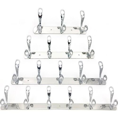 2018 new free shipping stainless steel coat hooks door hooks practical wall hooks bathroom chrome plated bath hook 3-6 hat hooks