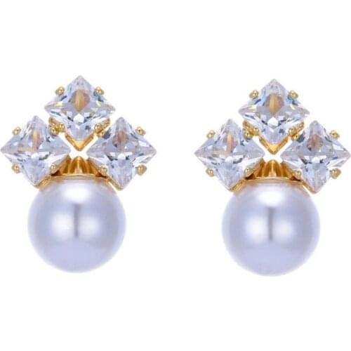 Everoyal New Arrival Lady Silver 925 Earrings For Women Accessories Fashion Gold Pearl Zircon Earrings Girls Jewelry Female Gift