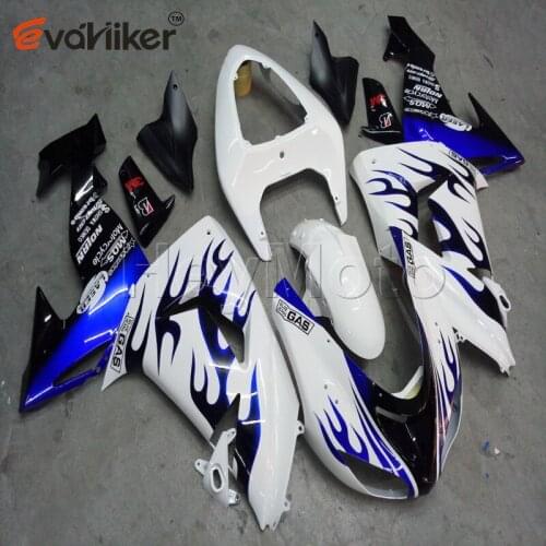 Motorcycle fairing hull for ZX10R 2006 2007 blue flames ZX 10R 06 07 ABS Plastic motor panels kit