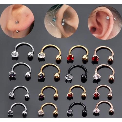 Sexy Zircon Tongue Piercing Belly Button Nose Stud Tragus Piercing Kit Eyebrow Piercing Women Mens earring Ear Piercing Jewelry
