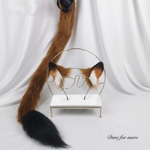 Twisted-Wonderland Leona Lion Ears Hairhoop Tail KC Headwear Headband For Halloween Christmas Cosplaycostume Accessories