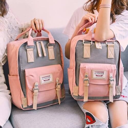 2021 New Girls Fashion Doughnut Canvas Backpack Students Candy Color Waterproof Schoolbag Casual Travel Bags Mochila Feminina