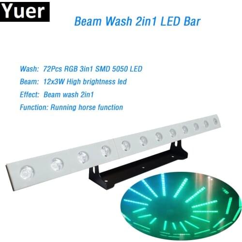 12x3w led wall wash Light 72pcs SMD rgb 3in1 dmx512 Led Bar light Wash beam 2in1 for dj horse race lamp party show disco light