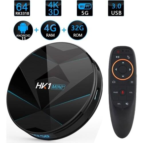 HK1 MINI Plus 4G 128GB 64GB 32G TV BOX Android 11.0 Rockchip RK3318 2.4G/5G WIFI 4K HD 2G16G HK1 Mini