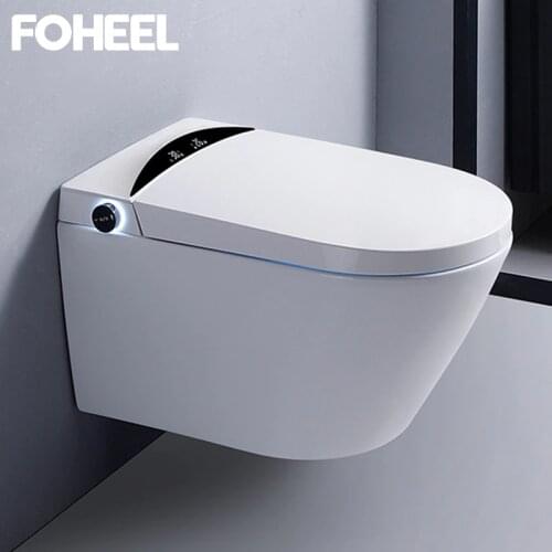 FOHEEL One-Piece Intelligent Toilet Smart Toilet WC Elongated Remote Controlled Toilet Integrated Automatic Health Care