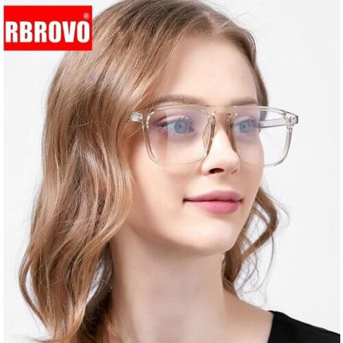 RBROVO 2021 Women Glasses Frame Square Clear Computer Eyewear Optical Brand Designer Anti Blue Light Glasses For Women Spectacle