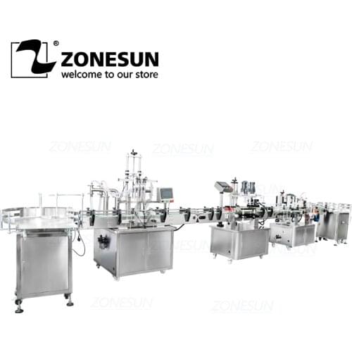 ZONESUN ZS-FAL180R5 Automatic Filling Capping And Labeling Machine Round Bottle Liquid Shampoo Perfume Filler Line