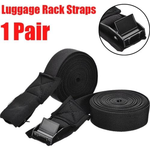 1 Pair Kayak Surfboards Straps Polyester Car Roof Luggage Rack Tie Down Black High-strength Luggage Strap with Zinc Alloy Buckle