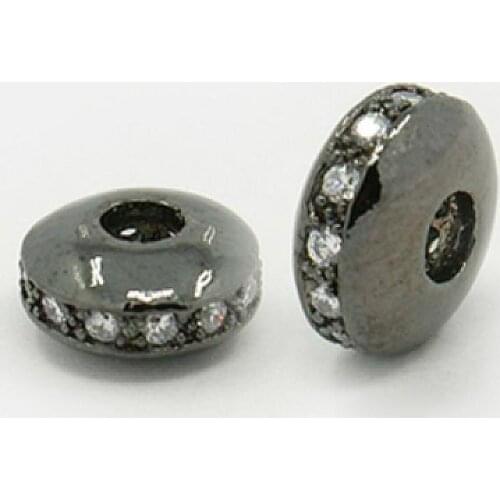 10pcs Brass Micro Pave Cubic Zirconia Beads Charm Metal Beads DIY Jewelry Bracelet Rhinestone Beads