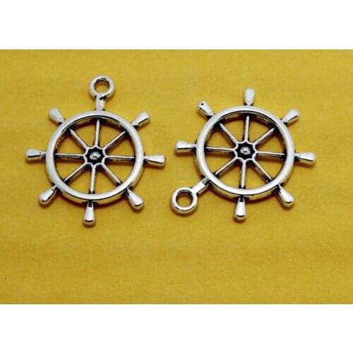 100pcs Antique Silver tone/Antique Bronze Rudder Connector Pendant Charm/Finding,Bracelet Charm,Necklace Pendant,DIY Accessory