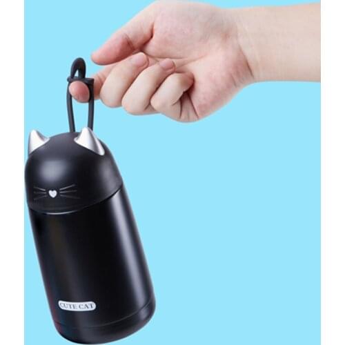 330ML Cute Cat Thermos Cup Lover Child Thermos Mug Portable Stainless Steel Vacuum Flask Water Bottle Drinkware Gift