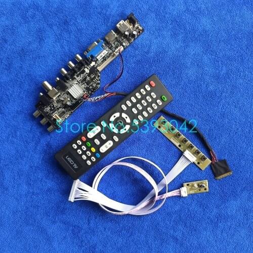 40 Pin USB+VGA+AV LVDS 1024*600 digital signal DVB Fit B101AW02/B101AW03/B101AW06/HT101WSB/LP101WSA screen control card kit