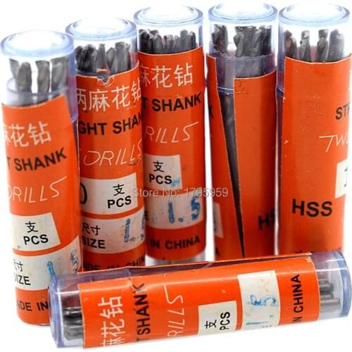 60 Pieces Twist Drill Bit Diameter 1.5mm Hss Straight Shank PCB Drill Bits Tool High Speed Steel Mini Woodworking Drill Bit Set