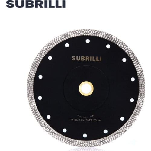SUBRILLI 7 inch Diamond Saw Blade Disc Porcelain Tile Ceramic Granite Marble Cutting Blades 180mm Hot Sintered Cutting Disc