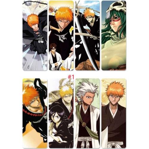 8pcs/set Bleach PVC Bookmarks Printed with Anime Kurosaki Ichigo