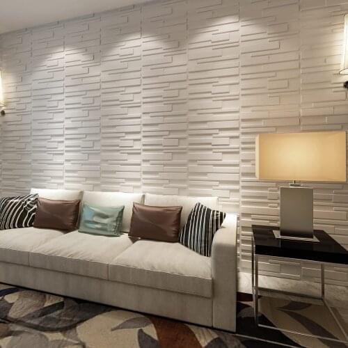 Embossed 3D Plastic Wall Panels for Living-room Wall Covering Art Pack of 12 Tiles 3m2