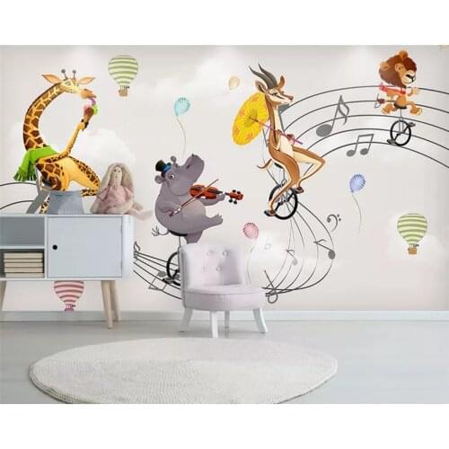 Beibehang Customized environmental hot air balloon elephant bunny hand-painted snowflake childrens room wallpaper papier peint