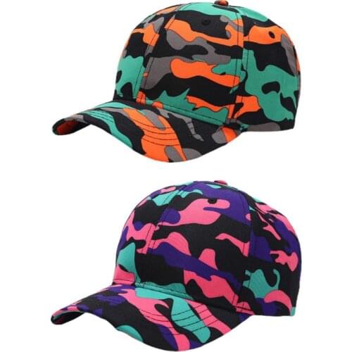 Unisex Contrast Colored Camouflage Baseball Cap Hip Hop Harajuku Snapback Hat