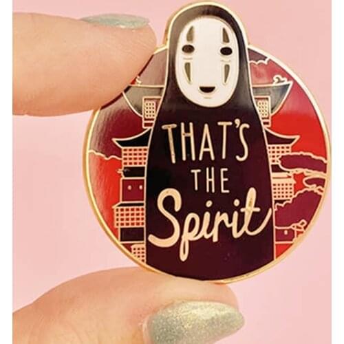 Spirited Away No Face Kaonashi Thats the Spirit Brooch Pins Enamel Metal Badges Lapel Pin Brooches Fashion Jewelry Accessories