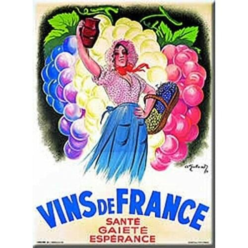 FRENCH VINTAGE METAL SIGN RETRO AD WINE OF France Retro Wall Home Bar Pub Vintage Cafe Decor , 8x12 Inch