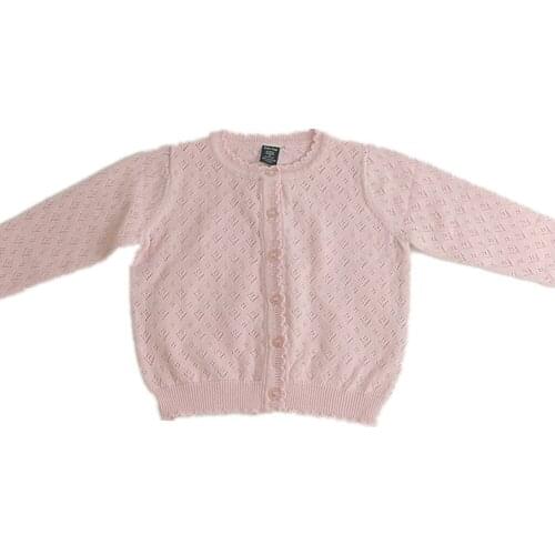 White Girl Cardigan Kids Spring Single Breasted Long Sleeve Cotton Sweater Girl For 1 2 3 Years Old Girls Coat OGC215422