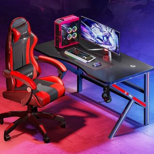 Black computer desk home desktop game e-sports table anchor live white computer desk Internet cafe gaming desk