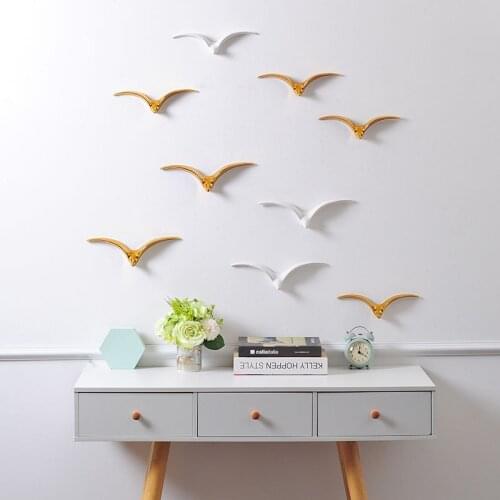 Creative Ceramic 3D Bird Figurines Wall Hanging Decorations Seagull sculpture Background Wall Decoration Home Decor