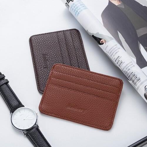 Fashion Slim Minimalist Wallet PU Leather Credit Card Holder Short Purse Leather ID Card Holder Candy Color Bank Multi Slot Card