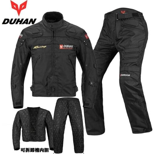 Motorcycle Jacket Men Motocross Moto Windproof Protective Jacket Pants Chaqueta Moto Racing Jacket For Winter Autumn