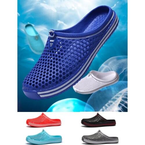 2020 Men Shoes Beach Casual Mens Slippers Unisex Hollow out Casual Couple Beach Sandal Flip Flops Shoes Non-slide Male Slippers