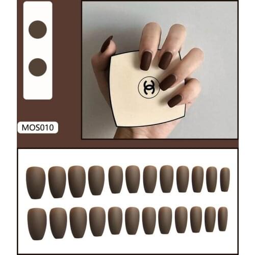 MSCHENGDORIS Fake Nails Matte False nail 24pcs Detachable Tips for Nail Extension Manicure Art Press on Fake False Nails