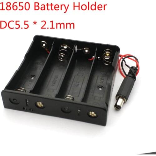 New Power bank 18650 Battery Holder Plastic Battery Holder Storage Box Case for 4x18650 With DC5.5 * 2.1mm power plug