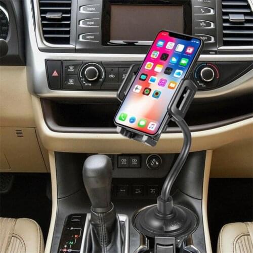 Adjustable Car Cup Phone Holder 3-6.5 inch Mobile Phone Gooseneck Mount Cradle With Foam or Soft Glue Protective Effect