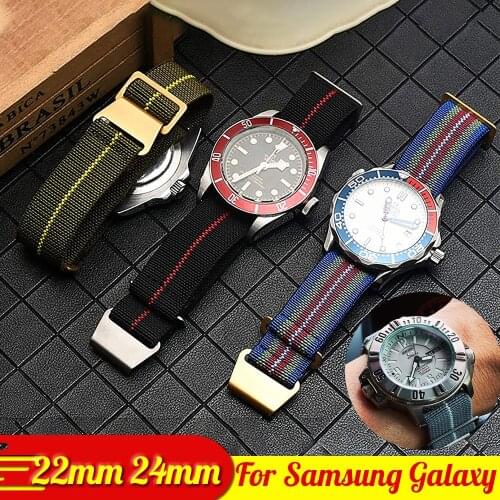 Nylon watch strap for Samsung Galaxy Watches 3 41 45mm Strap Sport Watch Band for Amazfit Watch nato Watch 20mm 22mm Replacement