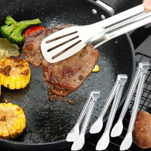Stainless Steel Food Tongs Buffet Cooking Tool Anti Heat Bread Clip Pastry Clamp Barbecue Kitchen Tongs Steel Kitchen Utensils
