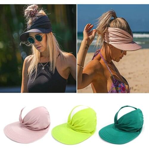 Spring Summer Hat Womens Sun Visor Sun Hat Anti-ultraviolet Elastic Hollow Top Hat Casual Caps New Arrival Support Wholesale